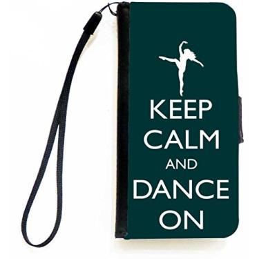 Imagem de Rikki Knight Keep Calm and Dance On - Capa carteira flip de cor verde com aba magnética para Apple iPhone 5c