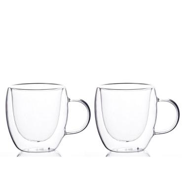 Imagem de Conjunto 2 Xícaras Café Com Parede Dupla Com Alça 150ml