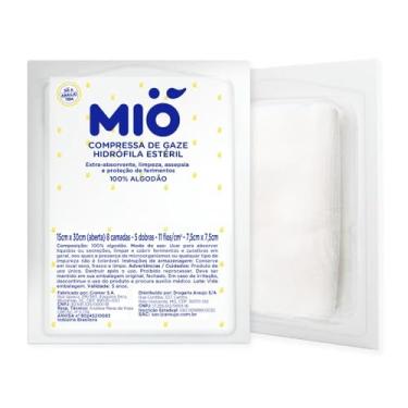 Imagem de Compressa de Gaze Mió Hidrófila Estéril 7,5cm x 7,5cm com 10 Unidades