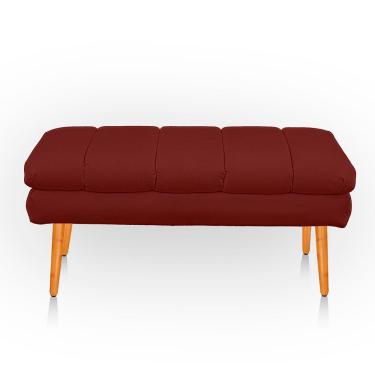 Imagem de Puff Aparador Estofado Italy Decorativo Veludo Cor Marsala