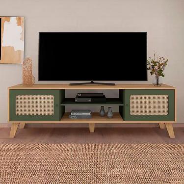 Imagem de Rack Charlotte Com 180 Cm Para Tv De Até 75 Polegadas Artely Menta/carvalho