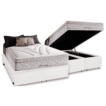 Imagem de Cama Box Baú Queen Com Colchão Herval American Molas Maxspring 158x198x76cm Ms Courino...
