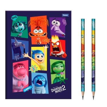 Imagem de Caderno Brochurão Divertidamente Retratos 80 Folhas E 2 Lápis De Escrever - Tris