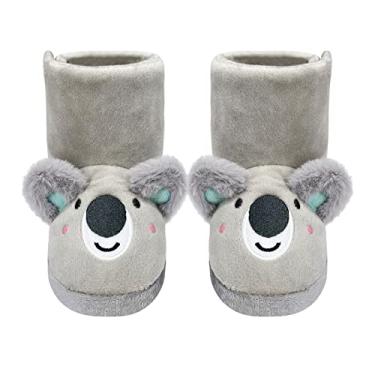 Imagem de Dream Bridge Pantufas Infantis De Coala Com Animais, Botas Para Casa, Fofas, Lã, Quentes, Desenho Animado, Áreas Internas E Externas, Sapatos Fofos, Cinza, Meninos Meninas, 13-13,5 Anos, Criança Peq