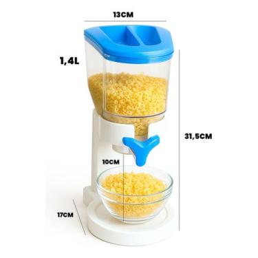 Imagem de Organizador de Alimentos Dispenser de Mesa 1,4L para Ração e Cereais -
