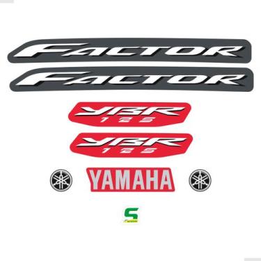 Imagem de Kit Adesivos Para Yamaha Factor 125 Ybr 2010 Moto Vermelha - SPORTINOX
