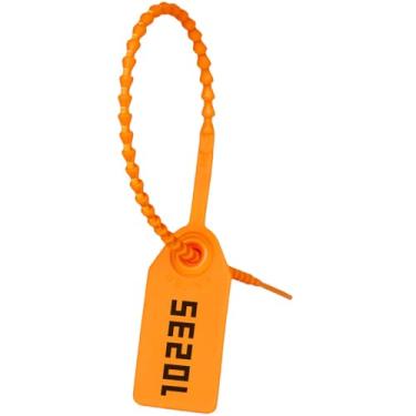 Imagem de Etiqueta descartável com 100 selos de plástico numerados impressos com números aleatórios para bolsa de vestuário, serviço, boutique, logística, mercadoria