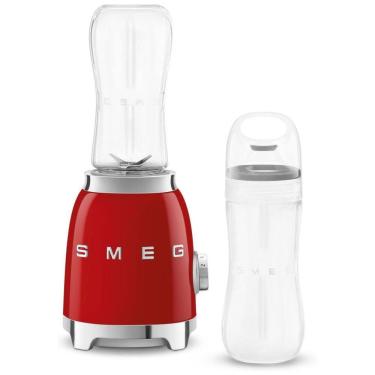 Imagem de Liquidificador Pessoal SMEG 50s Retro Style com Botão Iluminado e Duas Garrafas de 600 ML Livres de BPA PBF01RDUS Vermelho Médio