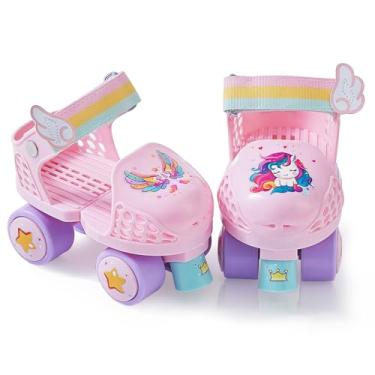 Imagem de Patins ajustáveis para crianças, meninas, meninos, patins de quatro rodas de treinamento fácil para iniciantes, crianças de 2 a 4 anos