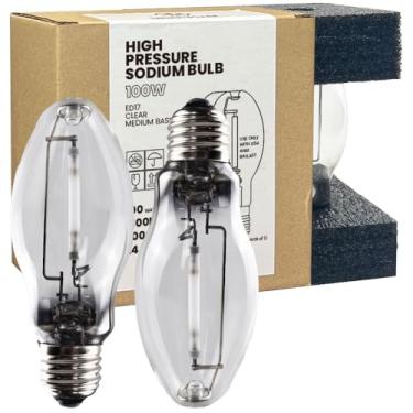 Imagem de GRUOTVSZAK Lâmpada Hps E26 De Base Média De 100 Watts Lu100/Ed17/Med 2100K 9000Lm Código Ansi S54 Lâmpada Transparente De Sódio De Alta Pressão, Pacote Com 2 Unidades