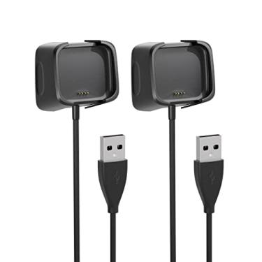 Imagem de Sinoacc Carregador para Fitbit Versa 2 Health & Fitness Smartwatch 3,3 pés de substituição de carregamento rápido Fitbit Versa 2 cabo de carregamento USB Dock Stand (não para Fitbit Versa/Versa Se