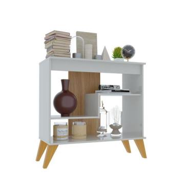 Imagem de Aparador 6209 72cm 2 Prateleiras Flex Off White/Freijó - Indekes