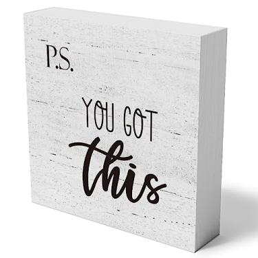 Imagem de mmiishe Ps: Você Tem Esta Placa De Caixa Madeira Decorativa Inspiradora Para Casa, Sala Estar, Quarto, Escritório, Decoração Rústica Fazenda, Mesa Quadrada Prateleira, 5 X Polegadas