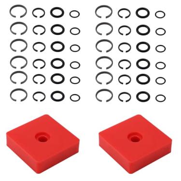 Imagem de lasuroa 12 Conjuntos 3/8" e 12 Conjuntos 1/2" Anéis de Fricção Clipe Anel Retenção de Impacto com Anel Vedação, Incluindo 2 Ferramentas Instalação Bigorna para MIL Chave Impacto Elétrica e Pneumática