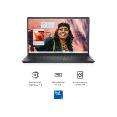 Imagem de Notebook Dell Inspiron 15.6" Full HD Intel Core 3-100U 8GB 1TB SSD Linux Preto Carbono I15-I3100-U25P