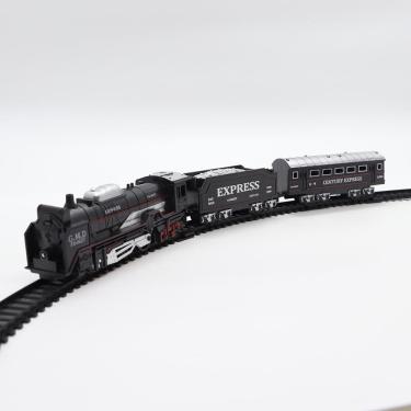 Imagem de Brinquedo Trem Locomotiva Classica 19 Peças Trilhos e Vagões