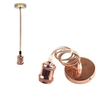 Imagem de Pendente Decoração Vintage Retrô Soquete Preto Com Chumbo - Pendente B