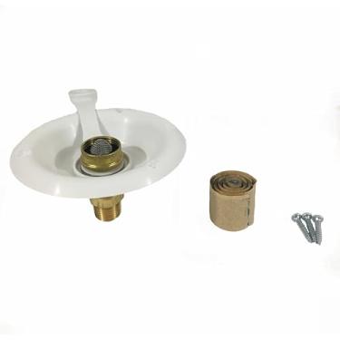 Imagem de RV Camper City Prato de entrada de água com válvula de retenção de latão, branco polar PN 94218