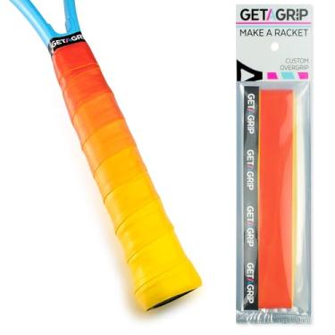 Imagem de Get A Grip - Fita de aderência personalizada para raquete de tênis – Antiderrapante/Secagem Rápida – Cabo de raquete de badminton pré-cortado com fita de acabamento (jogo, pôr do sol, combinação, 3 alças (15% de desconto))