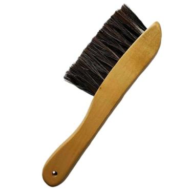 Imagem de IEUDNS Escova para trilhos de mesa de bilhar, ferramenta de limpeza de trilhos de mesa de bilhar, limpeza e manutenção profissional de sinuca, cabo de, Cor de Madeira