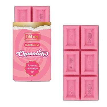 Imagem de Borracha Chocolate com Cheirinho - Tilibra, Morango