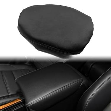 Imagem de SYudwen Capa de console central preta compatível com Honda CRV 2017 2018 2019 2020 2021 2022 capa de apoio de braço de carro de couro sintético, protetor de capa de caixa de apoio de braço, acessórios