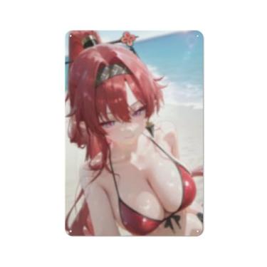 Imagem de Hot Sexy Anime Girl Poster Art Poster Tin Sign Vintage Wall Art Decoration Poster 20.3x30.5 cm, AH422