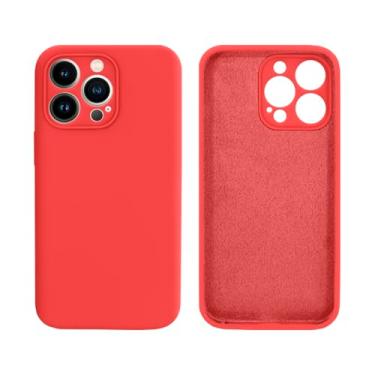 Imagem de Capinha Celular para iPhone 14 Pro Com Proteção de Câmera em Silicone com Interior Aveludado