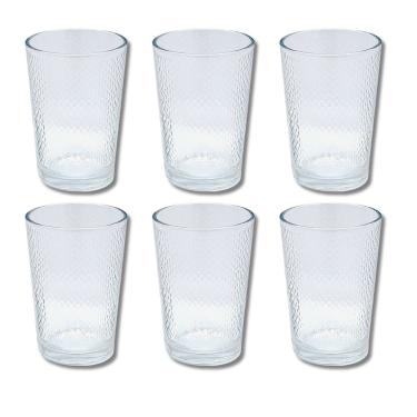 Imagem de Kit 6 Copos de Vidro 200ML Transparente Luxo Arizona