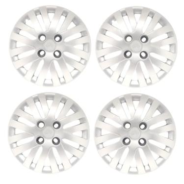 Imagem de Kit 4 Calota Aro 14 Compatível c/Roda Gol Voyage Saveiro G5 2009 2011 - Prata