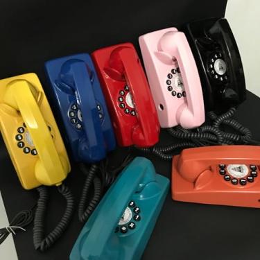 Imagem de Telefone Retrô Digital Interfone, Design Vintage, Cores Disponíveis, Modelo Parede (Turquesa)