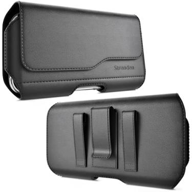 Imagem de Stronden Coldre para Samsung Galaxy S10 S9 S8 – Capa de cinto com clipe, suporte de couro para celular (serve para telefone com capa Otterbox Symmetry)