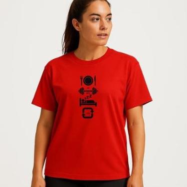 Imagem de Camiseta Feminina Algodão Comer Treinar e Dormir Dia a Dia Caminhada Exercicios Academia-Feminino