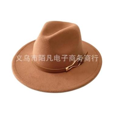 Imagem de Chapéu Feminino De Feltro De Lã Para Outono/Inverno Com Fivela Estilo 