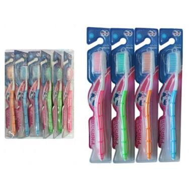 Imagem de Escova De Dente Macia Adulto Pacote Com 12 Unidades Prassa, Sortidas