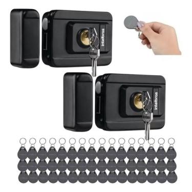 Imagem de Kit 2 Fechaduras Eletrônicas FX 3000 MF com 60 Chaveiros RFID TH 1000 