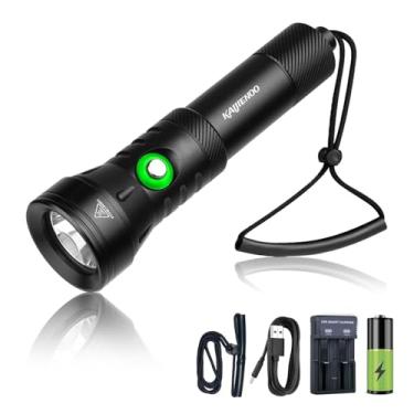 Imagem de Luz de mergulho profissional, 5 modos com lanterna subaquática indicadora de energia, lanterna de mergulho super brilhante de 2000 lúmens, impermeável IP68, lanterna de mergulho de segurança