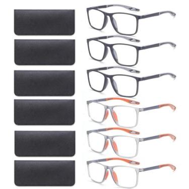 Imagem de Óculos de leitura BLOEXCLU Blue Light Blocking, pacote com 6 +1,5