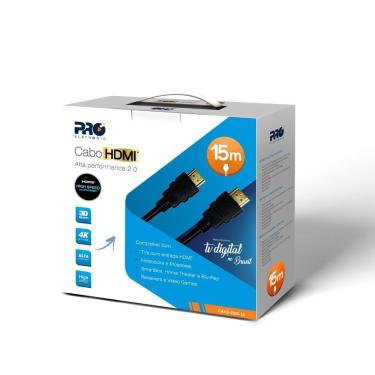 Imagem de Cabo Hdmi Proeletronic 4k Ultra Hd 3d 2.0 15m - Cahd-2000-15