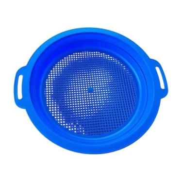 Imagem de Generic Peneira de areia para crianças, peneira de areia, brinquedo portátil para escavação, brinquedo de praia, de praia para jardim, quintal, Azul