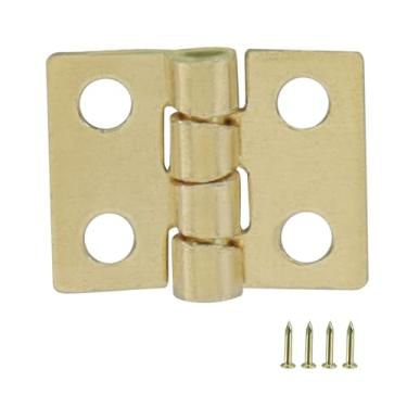 Imagem de Hordion 50 peças mini dobradiças de latão, 10 x 8 mm 180 graus ouro pequenas dobradiças para móveis em miniatura caixa de madeira caixa de joias caixa de joias armário de casa de bonecas