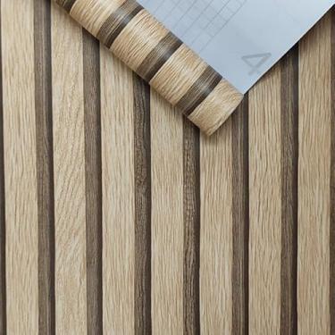 Imagem de Papel de Parede Vinílico Madeira – Autocolante Lavável 4,5m² para Ambientes Aconchegantes(Ripado Claro 3D)
