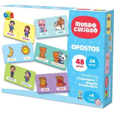 Imagem de Jogo Opostos GGB Jogo Educativo Infantil para Aprender Conceitos, Dese