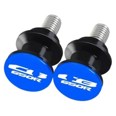 Imagem de BYYINGSUS Compatível com CB650R CB650F CB 650R 650F 8 mm Carretéis de braço oscilante de alumínio CNC para motocicletas acessórios deslizantes Cb650r Cb650f (CB650R azul)