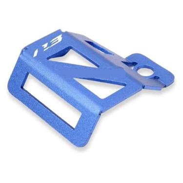 Imagem de Tampa do reservatório de fluido traseiro CNC para motocicleta, freio traseiro, tanque de combustível, protetor de copo de óleo compatível com YZF-R3 YZFR3 10-23 YZF-R7 YZF R7 21-23 (Blue-R3)