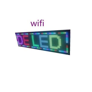 Imagem de letreiro painel de led 70x20 p10 rgb interno bivolt celular - xtled