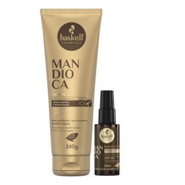 Imagem de Kit Mandioca 1 Leave in 240g 1 Reparador de pontas 35ml Haskell