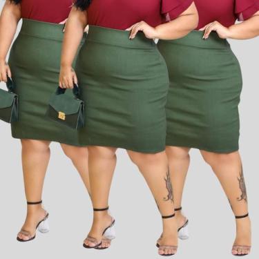 Imagem de Saias Evangélicas Feminina Plus Size Kit 03 Unidades - Mayara Manzano,