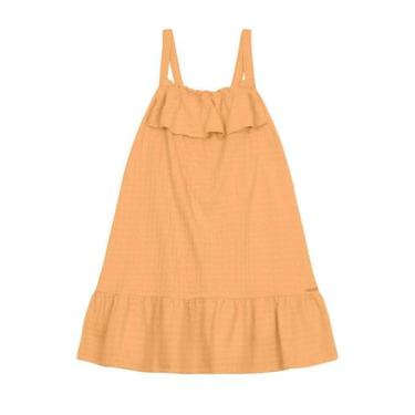 Imagem de Vestido infantil menina com babado Brandili, 10, Amarelo
