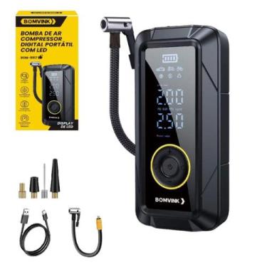 Imagem de Bomba de Ar Compressor Digital Portátil Com LED Encher Pneu Elétrica P